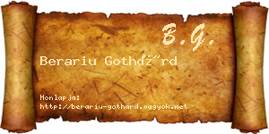 Berariu Gothárd névjegykártya
